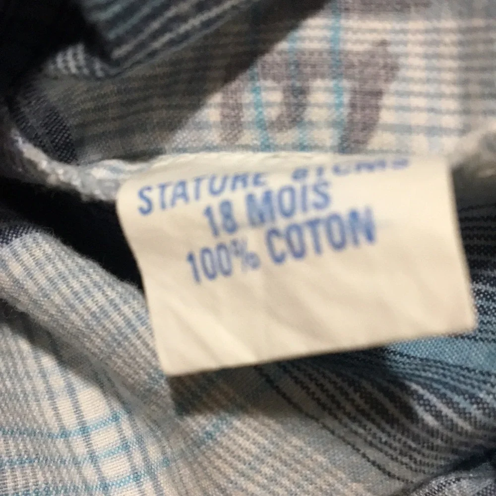 Bout'Chou boys LIKE NEW Plaid button down long sleeves shirt kids size 18M